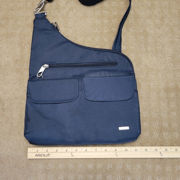 Travelon Anti-Theft Classic Crossbody Security Travel Bag Purse Midnight - Blue - Picture 11 of 14